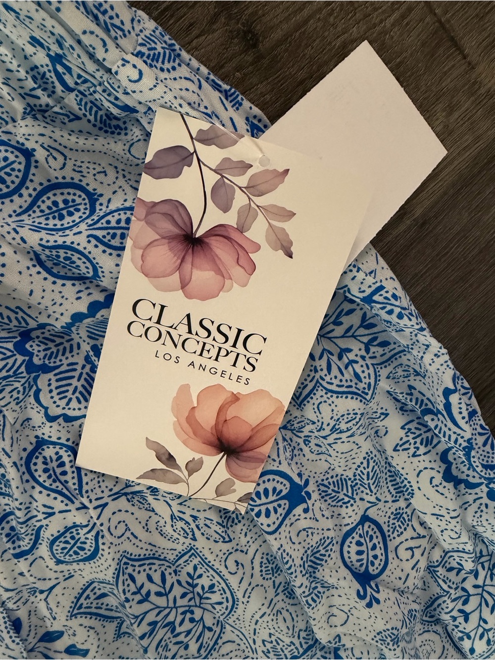 NWT Classic Concepts Los Angeles Blue White Floral Paisley Midi Skirt XL - Picture 5 of 5